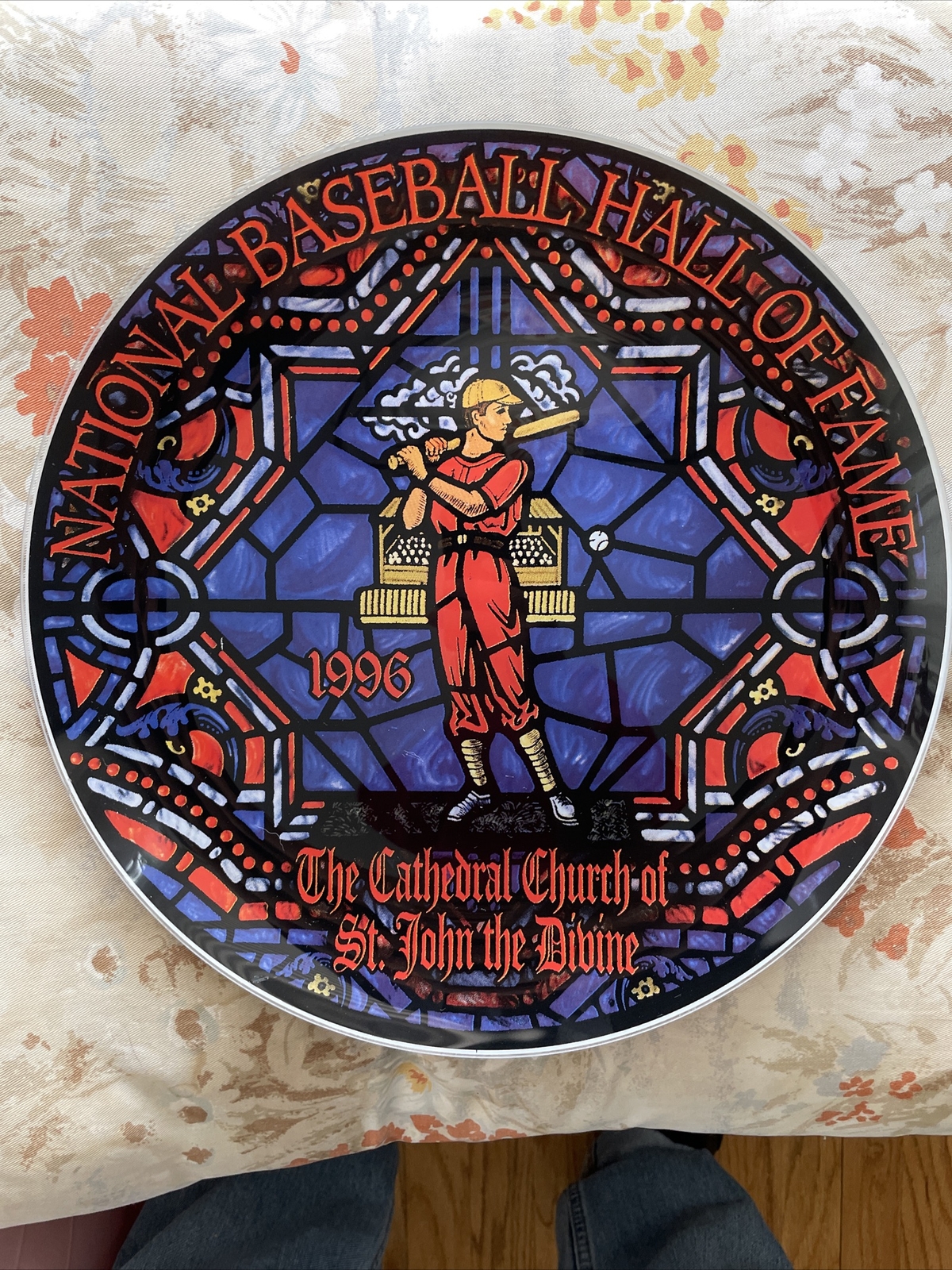 Pilgrim Glass 13” Plate National baseball hall of fame Cathedral St John 90s 300