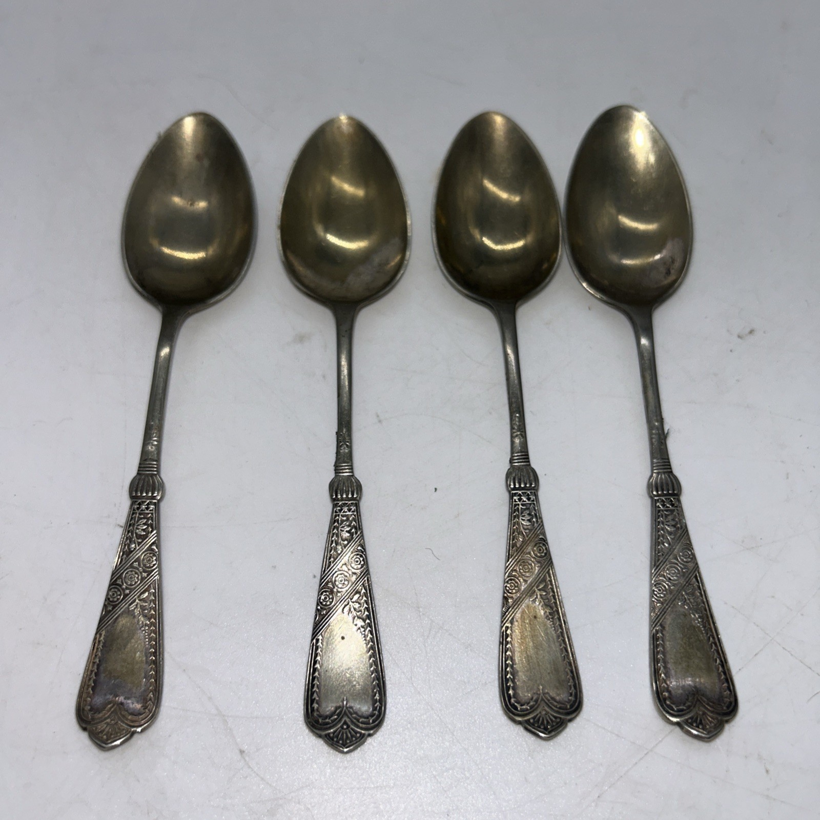 Silver Plate Newport Or Chicago Spoons by 1879 Rogers & Bro Set Of 4
