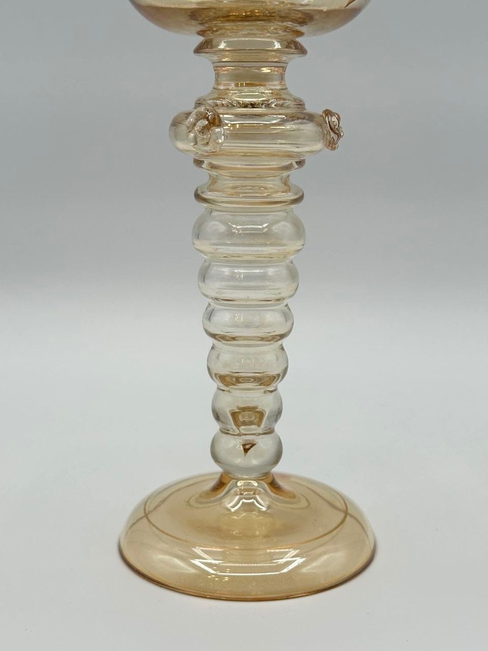 Antique Franz Heckert Bohemian Glass Goblet Raised Gold Enamel c.1890