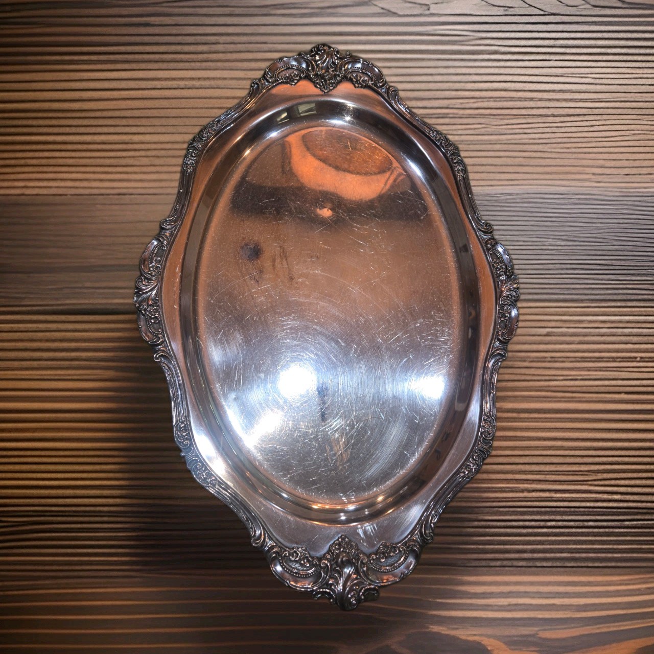 Vintage Wallace “Baroque” Silverplate Large Meat Platter, Model #260