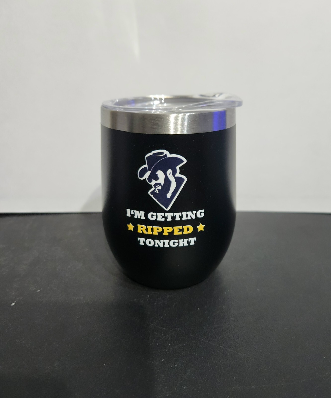 TY 12 OOZ STAINLESS STEEL INSULATED VACUUM TUMBLER BLACK.