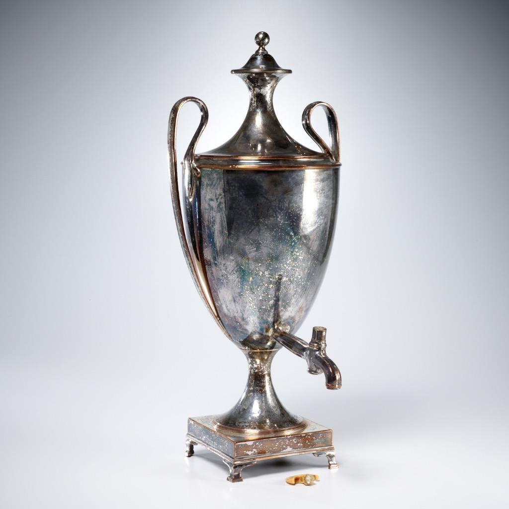 18th Century Old Sheffield Silver Plated Large Hot Tea Water Urn Dispenser 20.5″