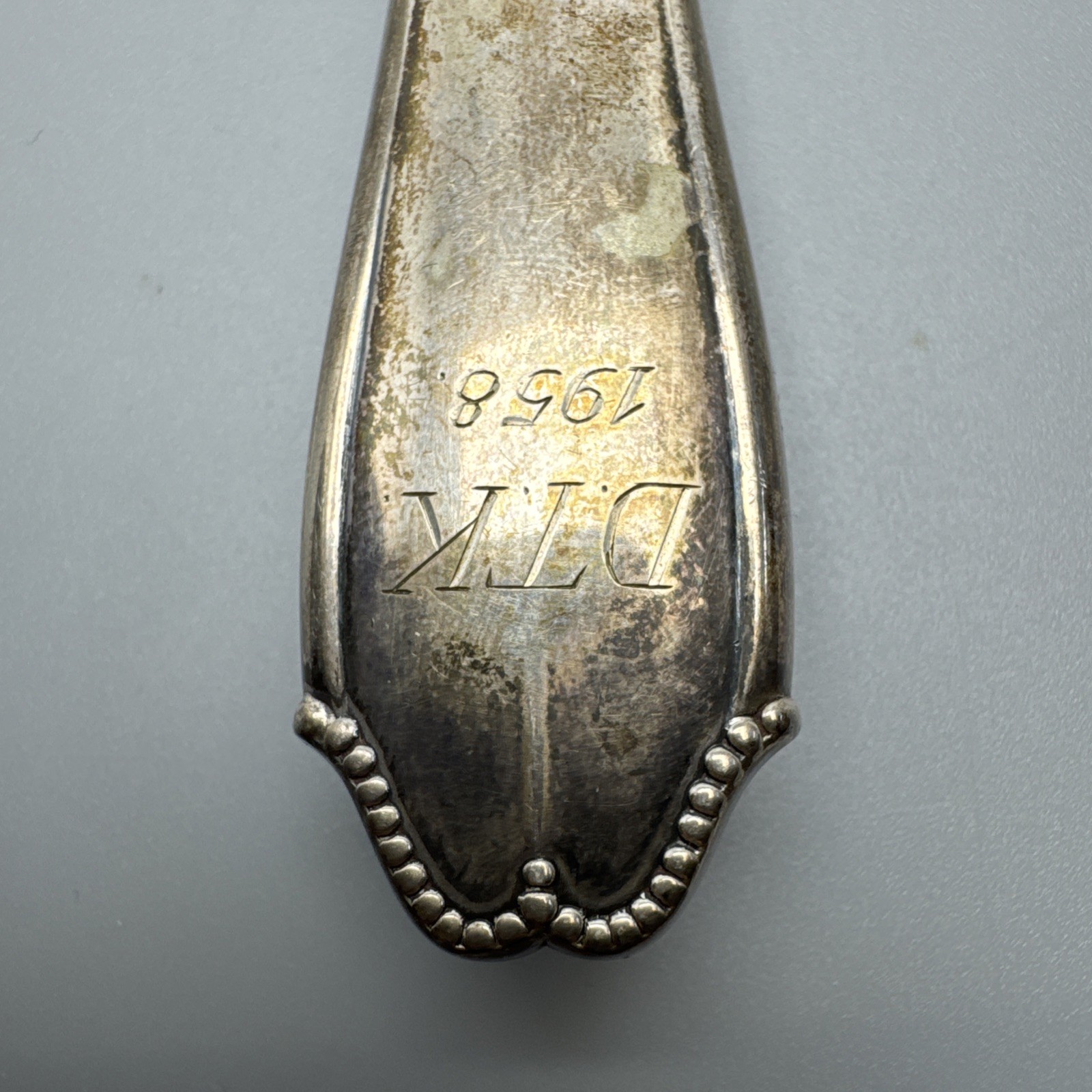 RARE signed DTK 1958 Horsens Solvfabrik Silver Rita Serving spade with horn