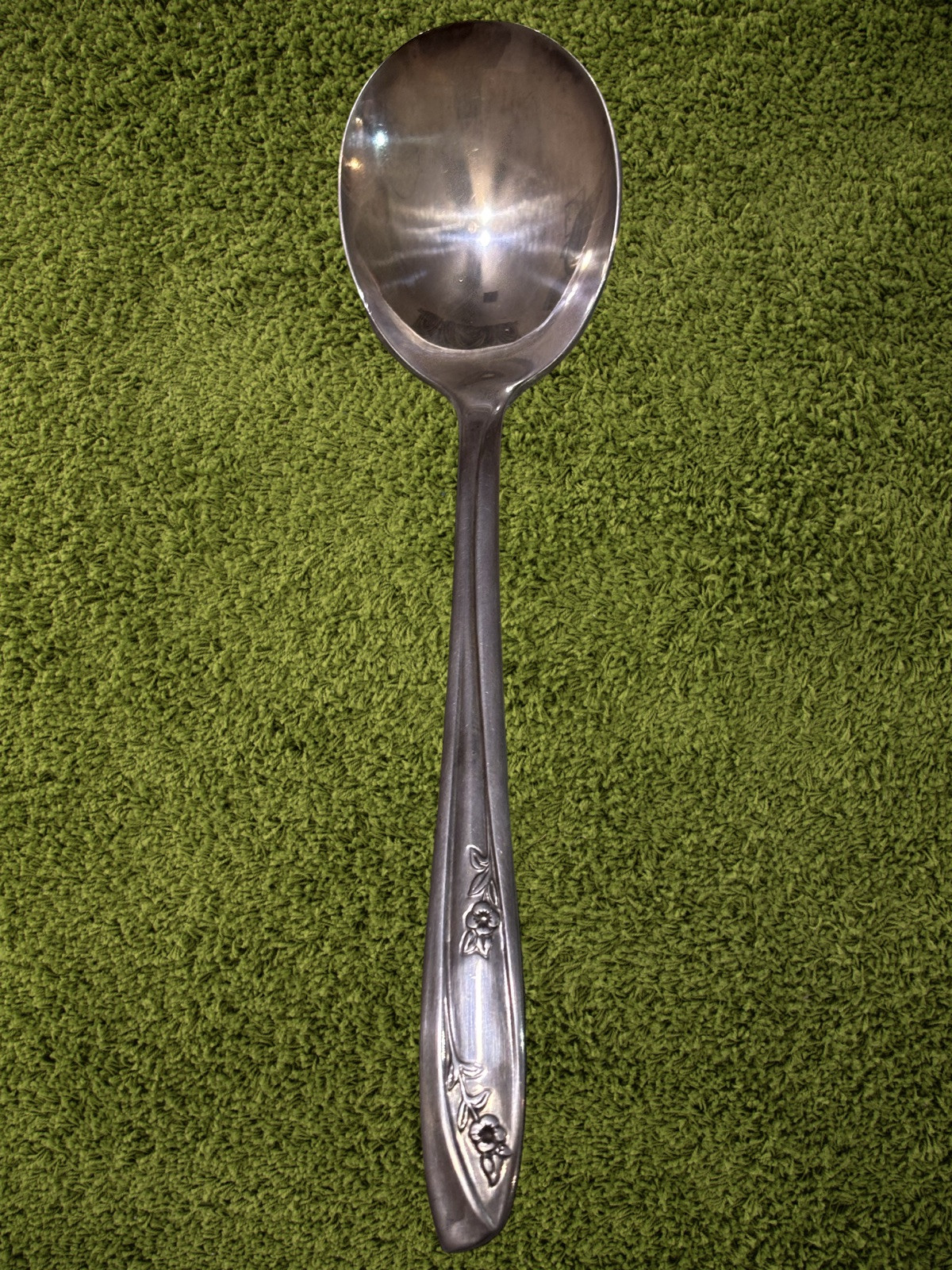 Vintage Silver Plate 5.75” Soup Spoon By Wm Rogers In The Lady Fair Pattern
