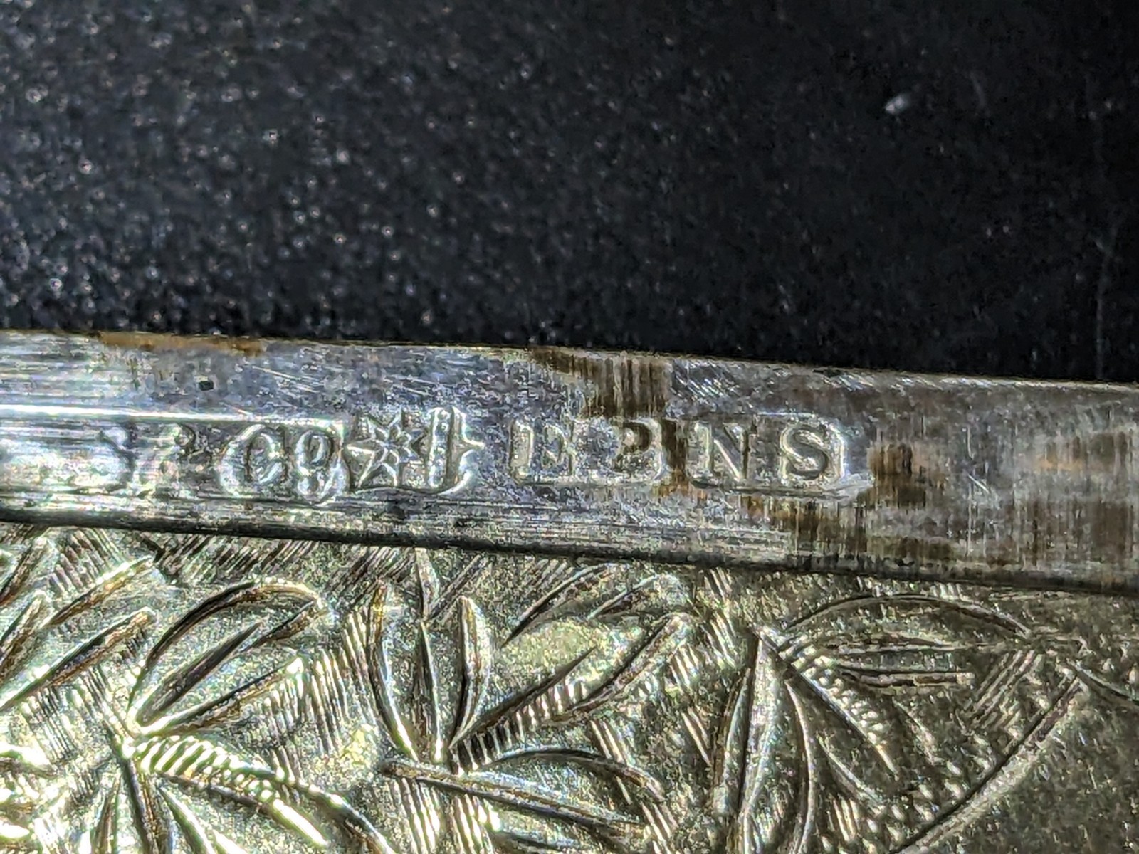 Antique EPNS Card Holder S&Co Birmingham Engraved Silverplate c1900 (B-1)