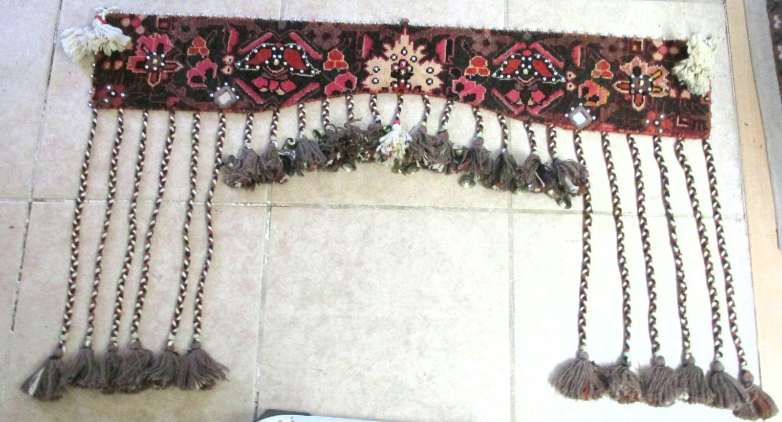 Tribal Handmade Wool Turkoman Turkman Entrance Door Tent Wall Hanging- 48″ X 29″