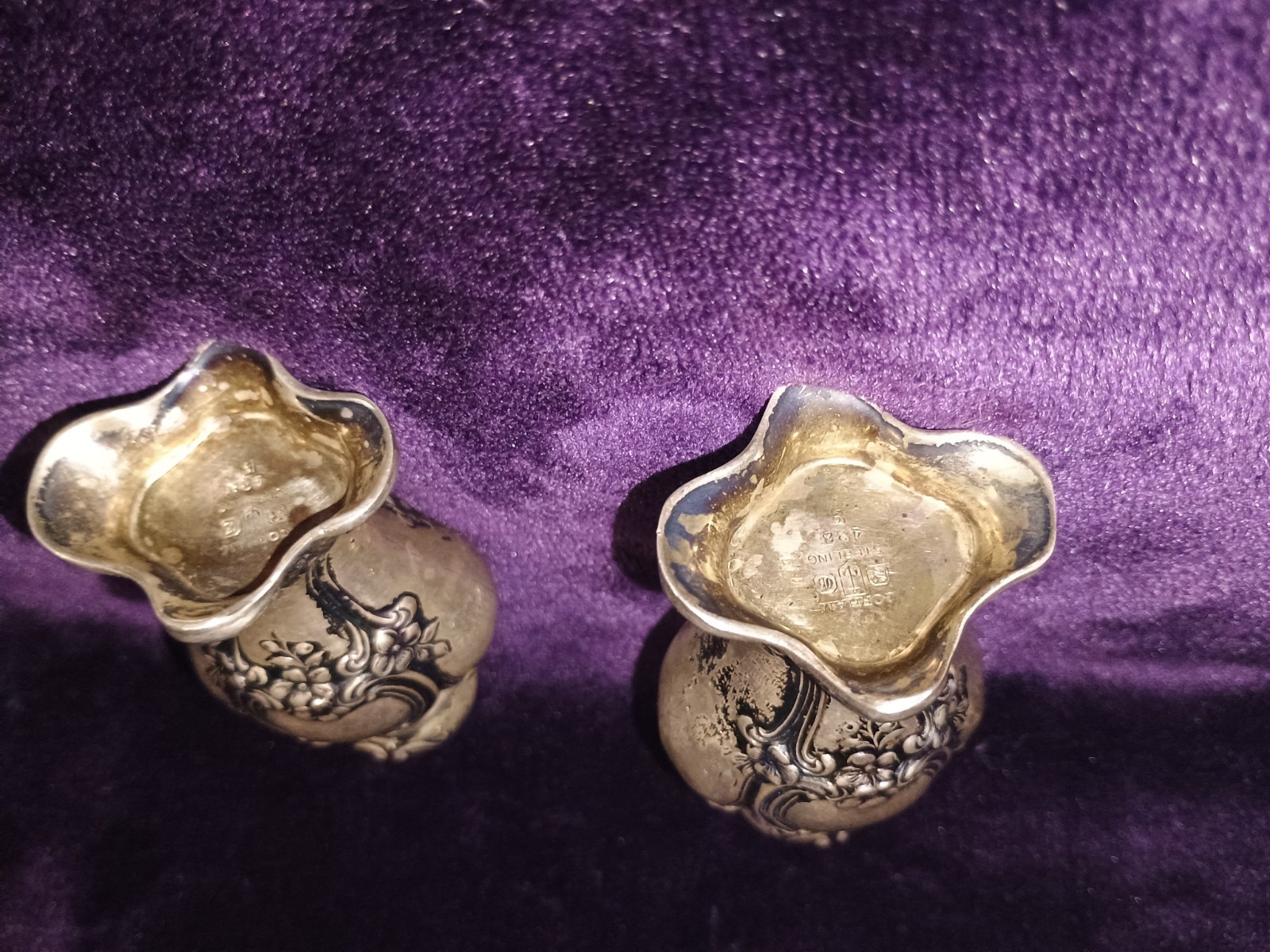 1949 Gorham Chantilly Sterling Silver Salt And Pepper Shaker