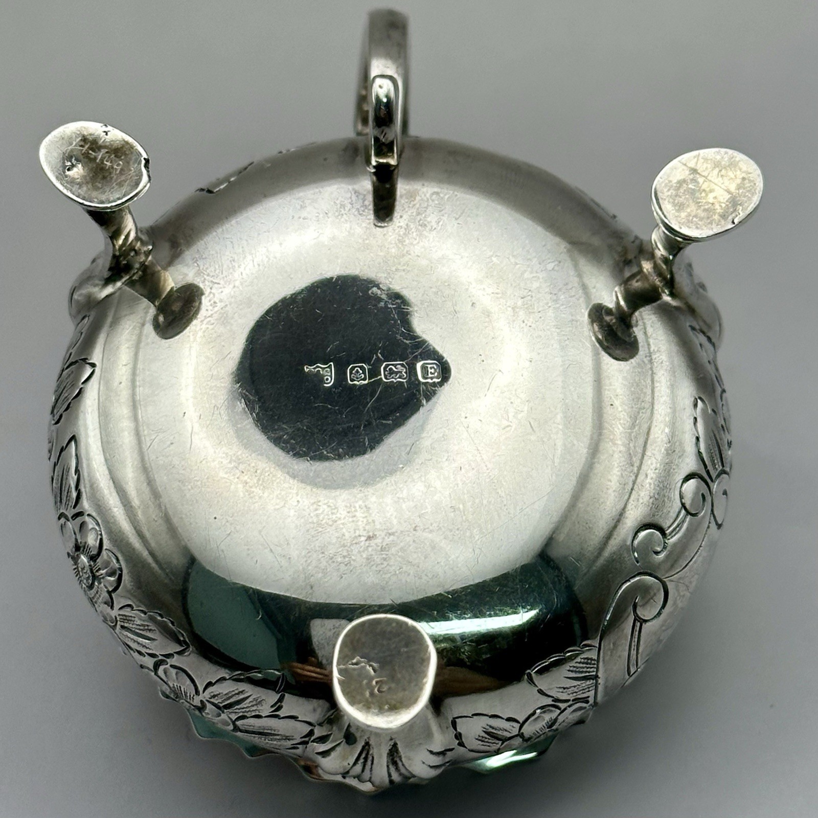 Mustard Pot Hinged Lid Charles S Green & Co Ltd Birmingham 1929 Sterling Silver