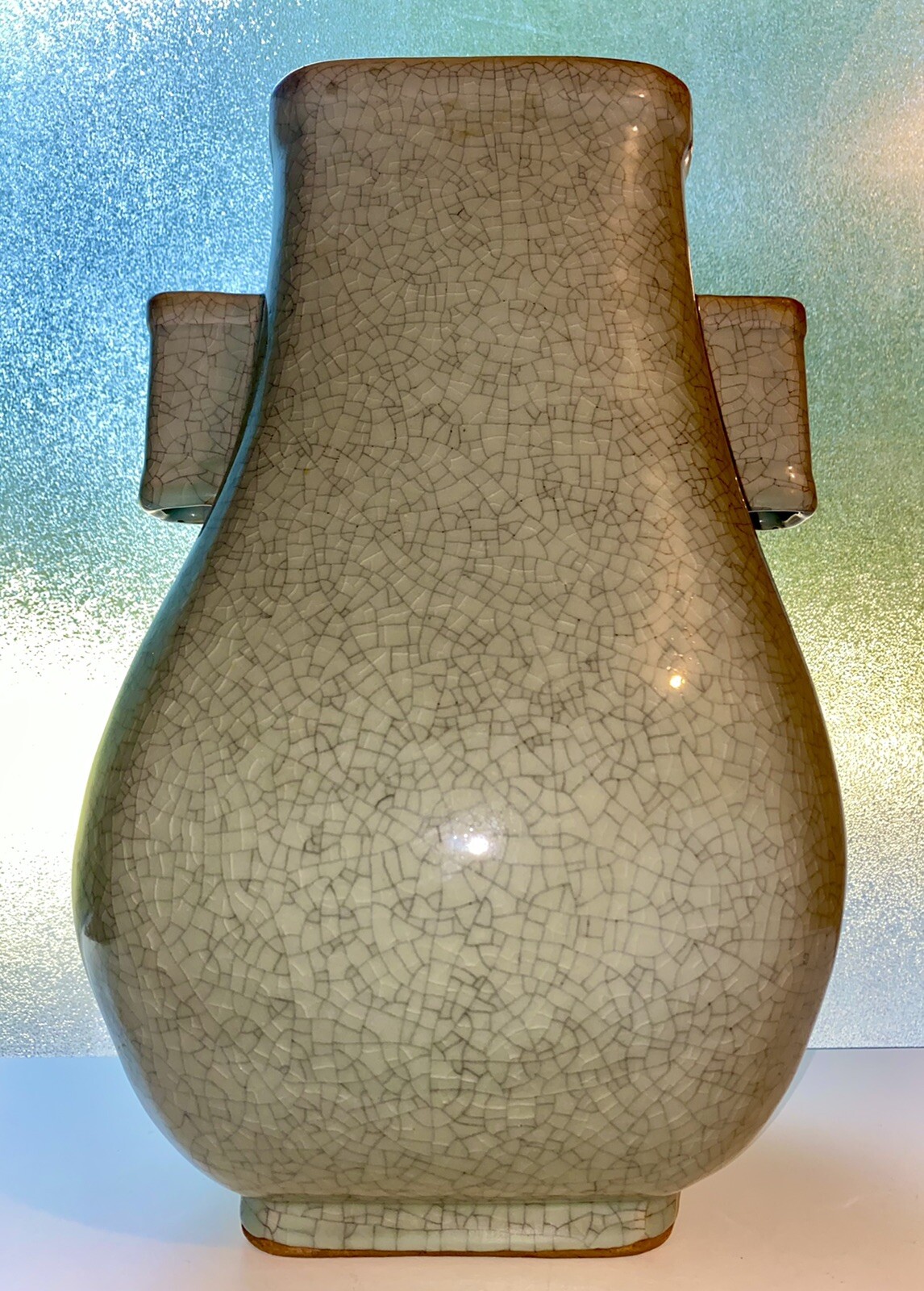 Chinese Longquan Kiln Porcelain Hu Touhu Arrow Vase 15”x9” 9Lbs