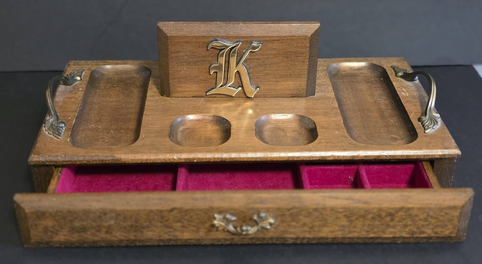 Jerry Kennedy Petsonalized Desk Organizer / Jewelry Box. “K”. Circa 1960’s.