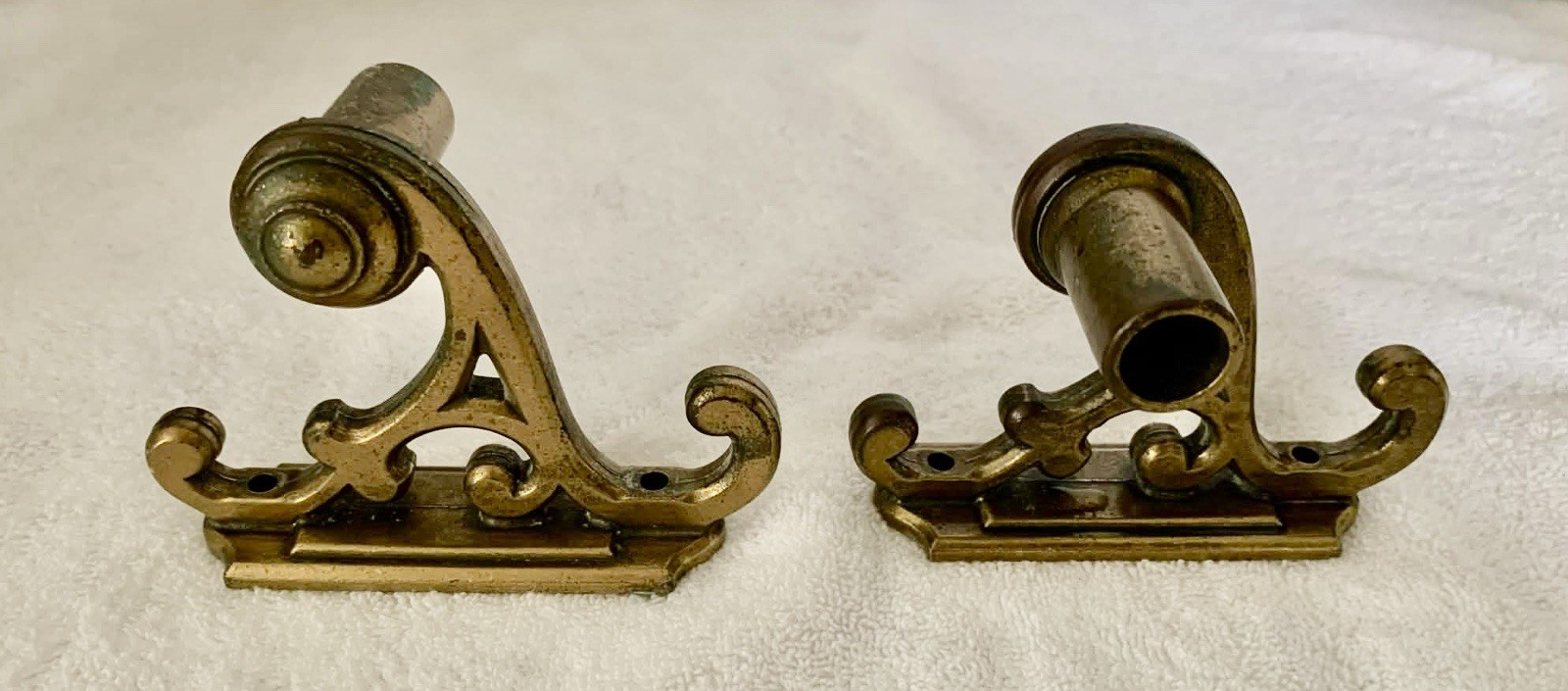 Vintage 2 Amerock Heavy Solid Brass Towel Bar Toilet Paper Holder Mounts