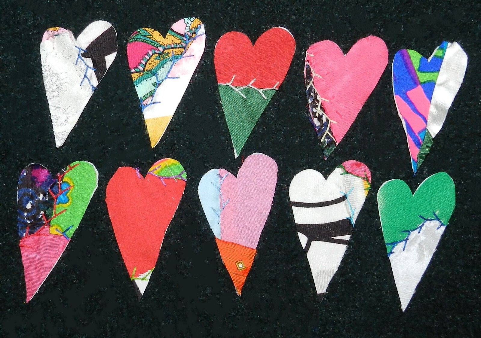 10 PRIMITIVE ANTIQUE CRAZY QUILT CUTTER QUILT HEARTS Crafts Scrapbooking CQ23-71