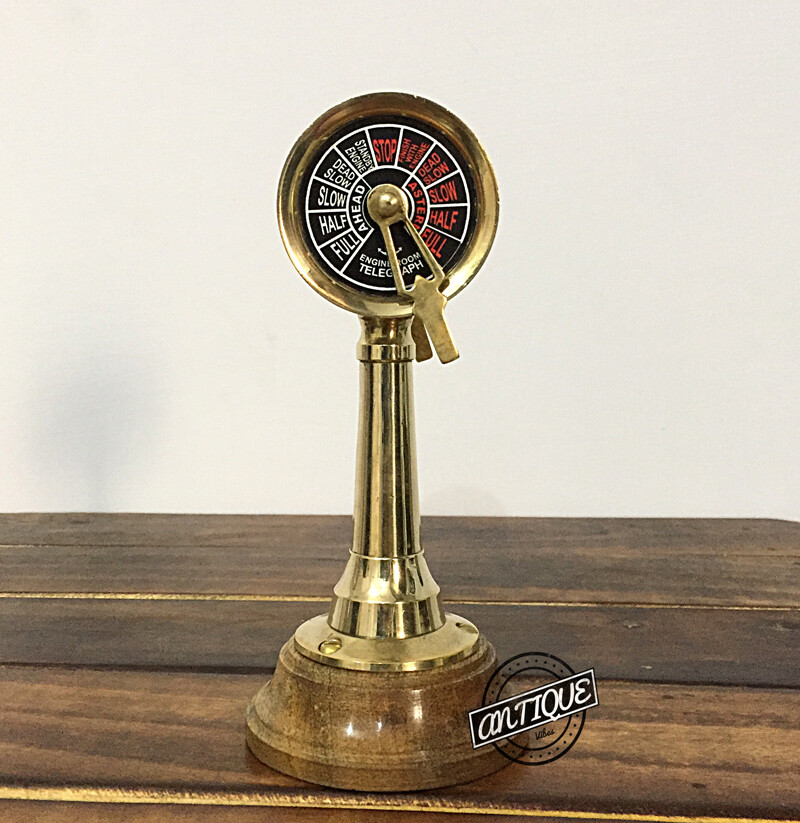 Brass Ship’s Engine Order Telegraph Mini Vintage Maritime Collectible Desk Decor