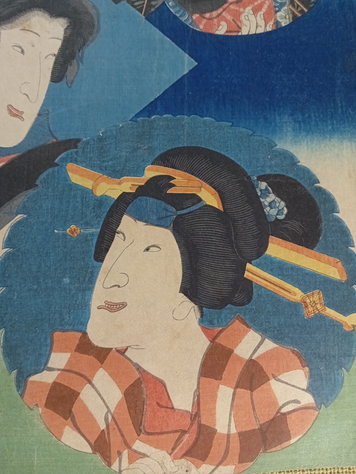 Utagawa Kunisada (Toyokuni III), antique Japanese woodblock print, Edo 1855
