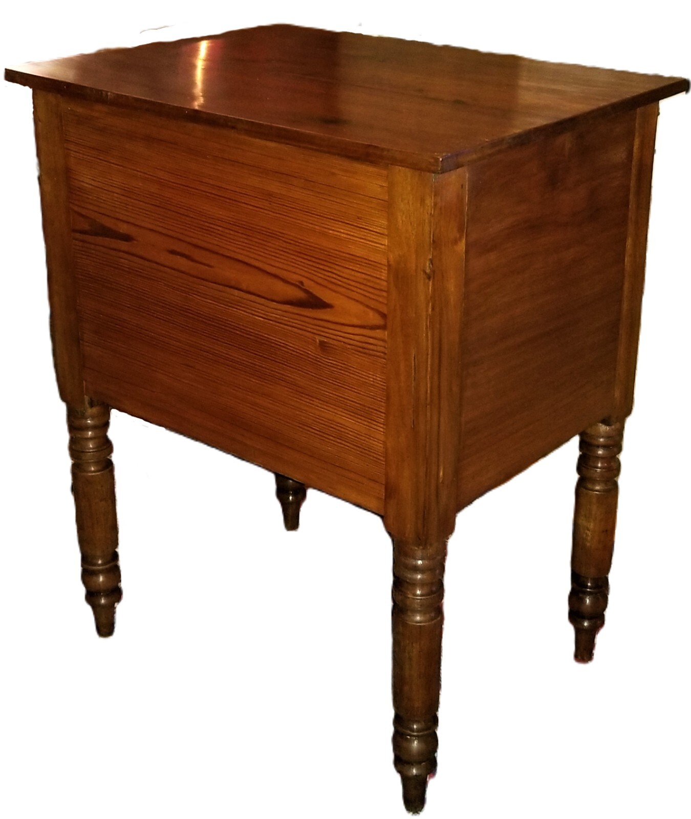 Work Stand, 2 Drawer, Nightstand, Mobile, Alabama, Walnut, Yellow Pine, 1840