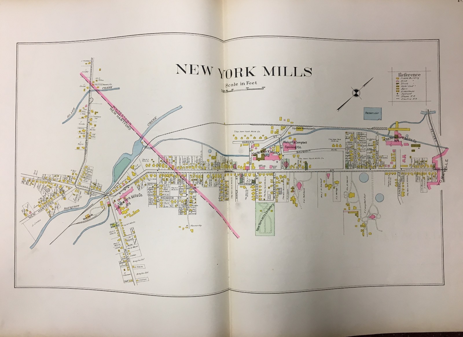 1907 NEW YORK MILLS NY ONEIDA COUNTY NEW YORK MILLS CO. ATLAS MAP