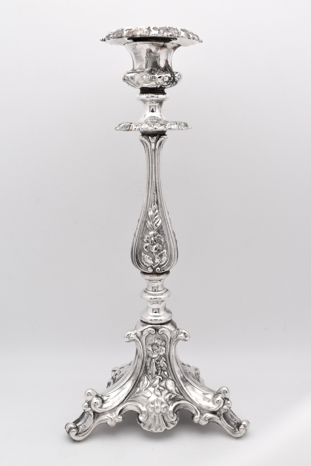 Antique Silver Plated Candlesticks Asymmetric Tops Parts Pair Restoration 1630g