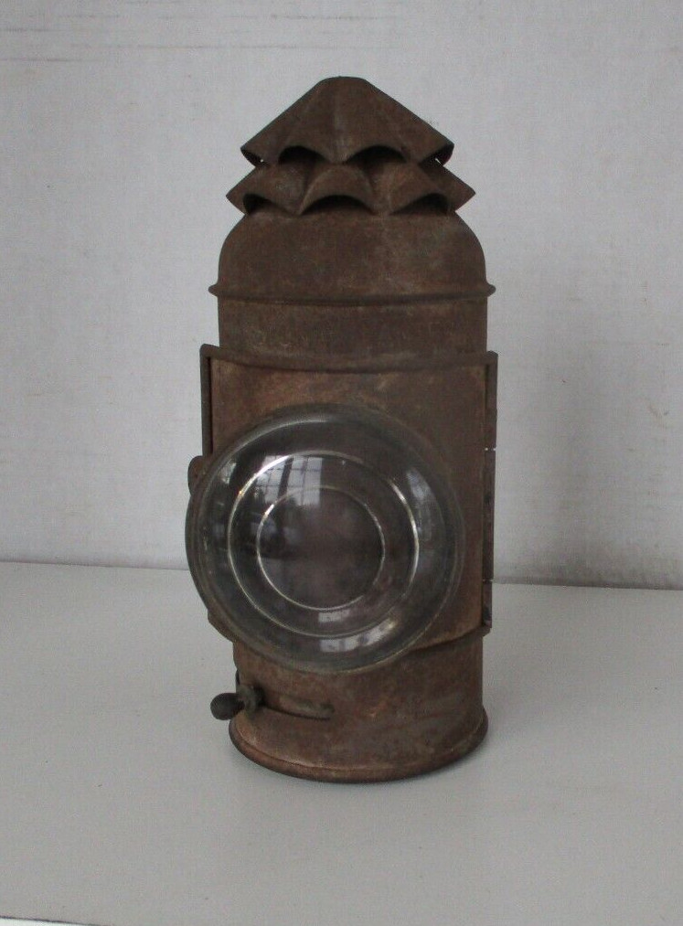 Vintage Pressed Steel Boat Signal Lantern Lamp
