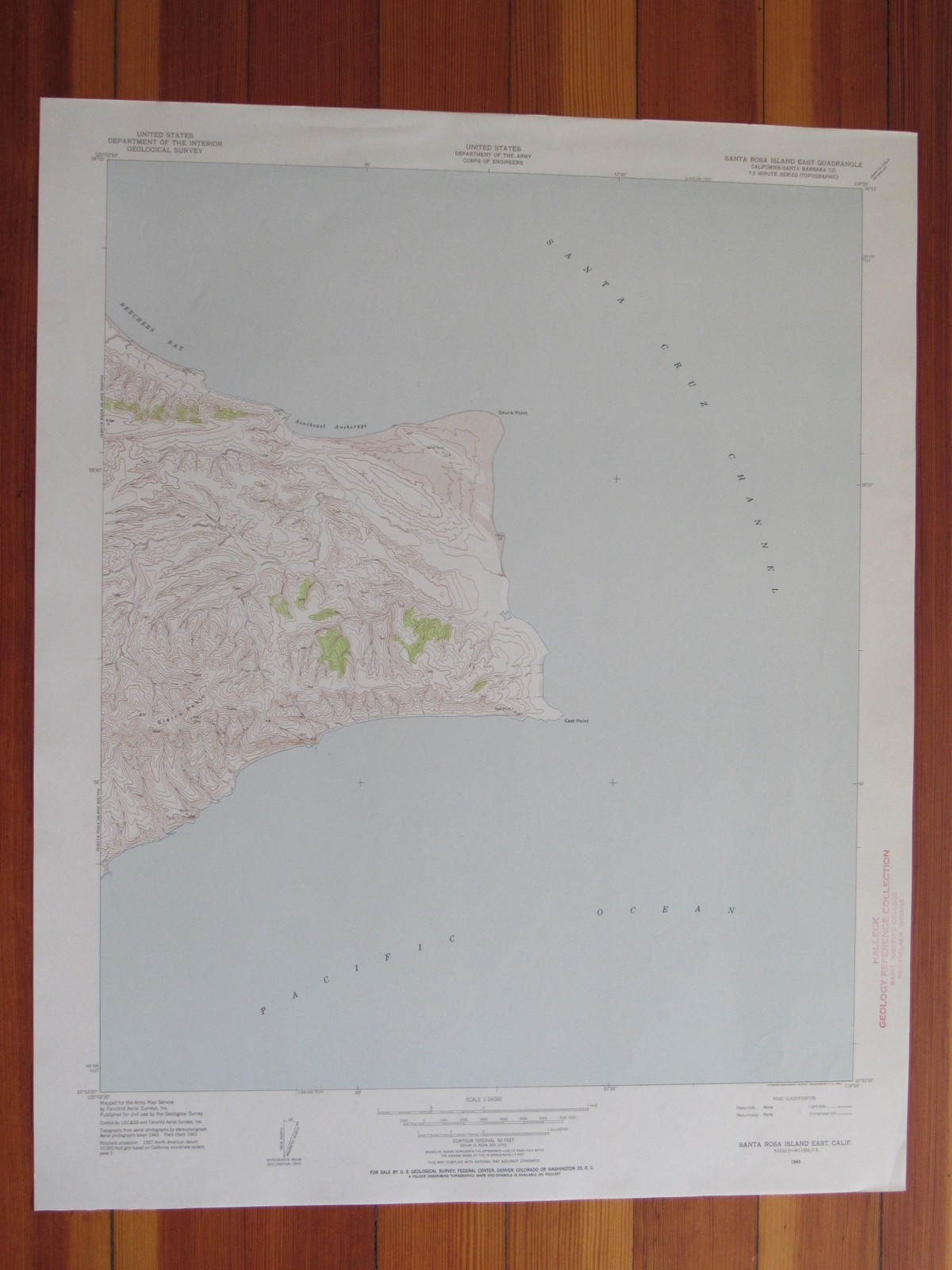 Santa Rosa Island East California 1952 Original Vintage USGS Topo Map