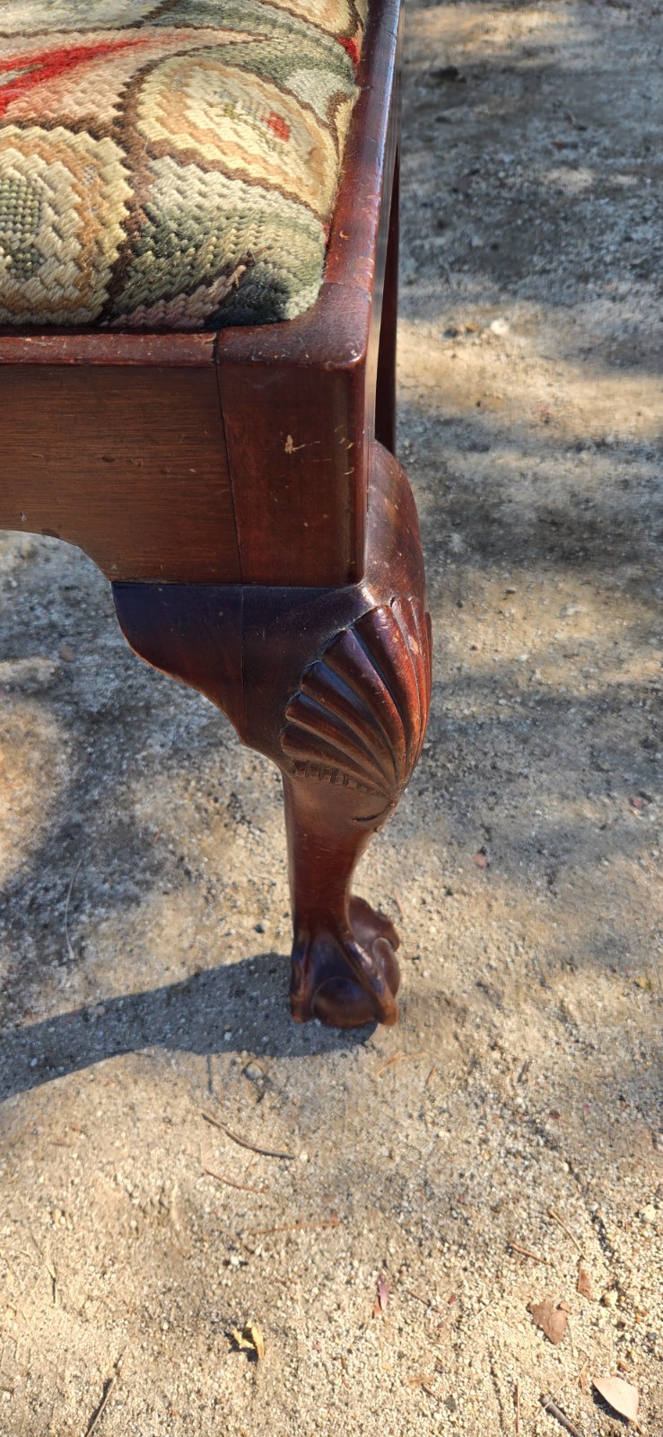 Antique Vintage Victorian Carved Walnut Corner Scottish Chair Lion Face Griffons
