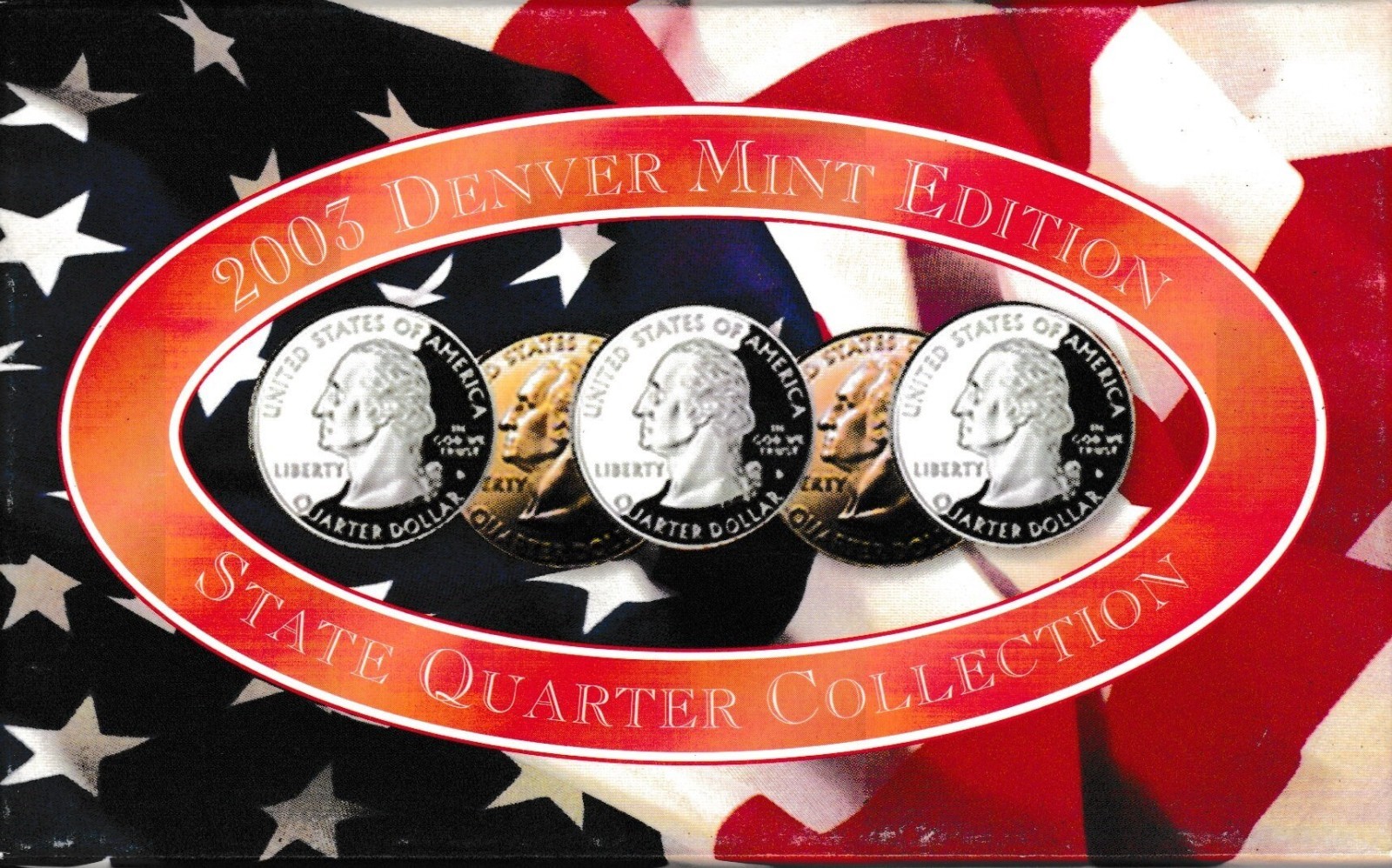 2003 State Quarter Collection Gold, Platinum, Denver & Philadelphia in Boxes COA