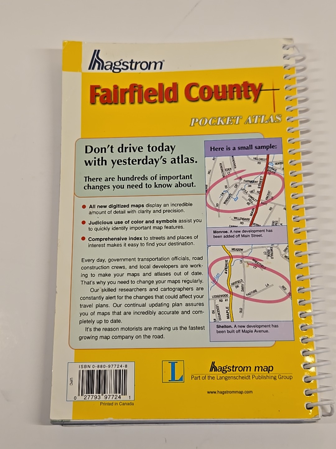 Hagstrom Fairfield County Spiral Bound Pocket Atlas 2004 Edition
