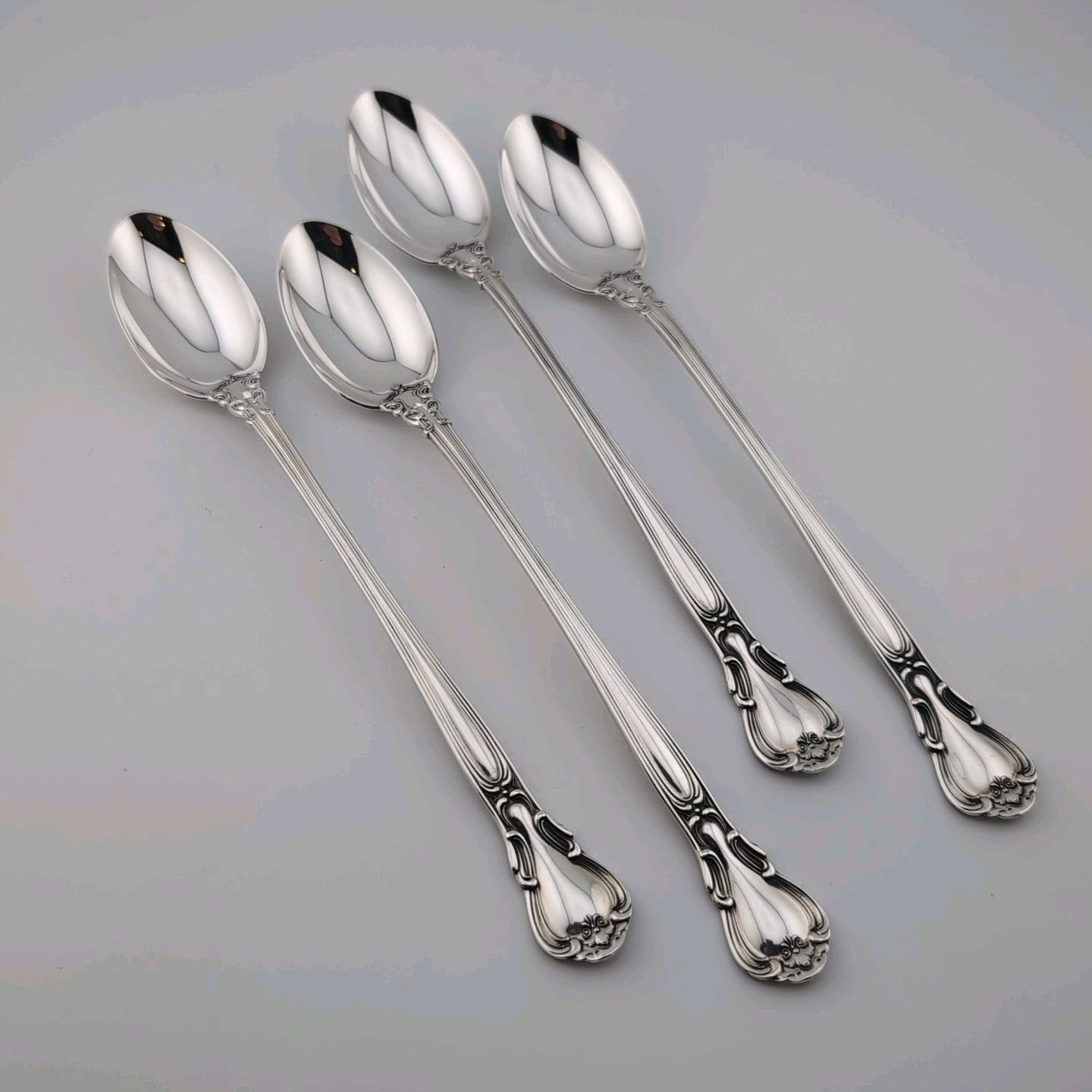 ONE GORHAM CHANTILLY STERLING SILVER ICED TEA SPOON 7 1/2″ NO MONO NEW MARKS