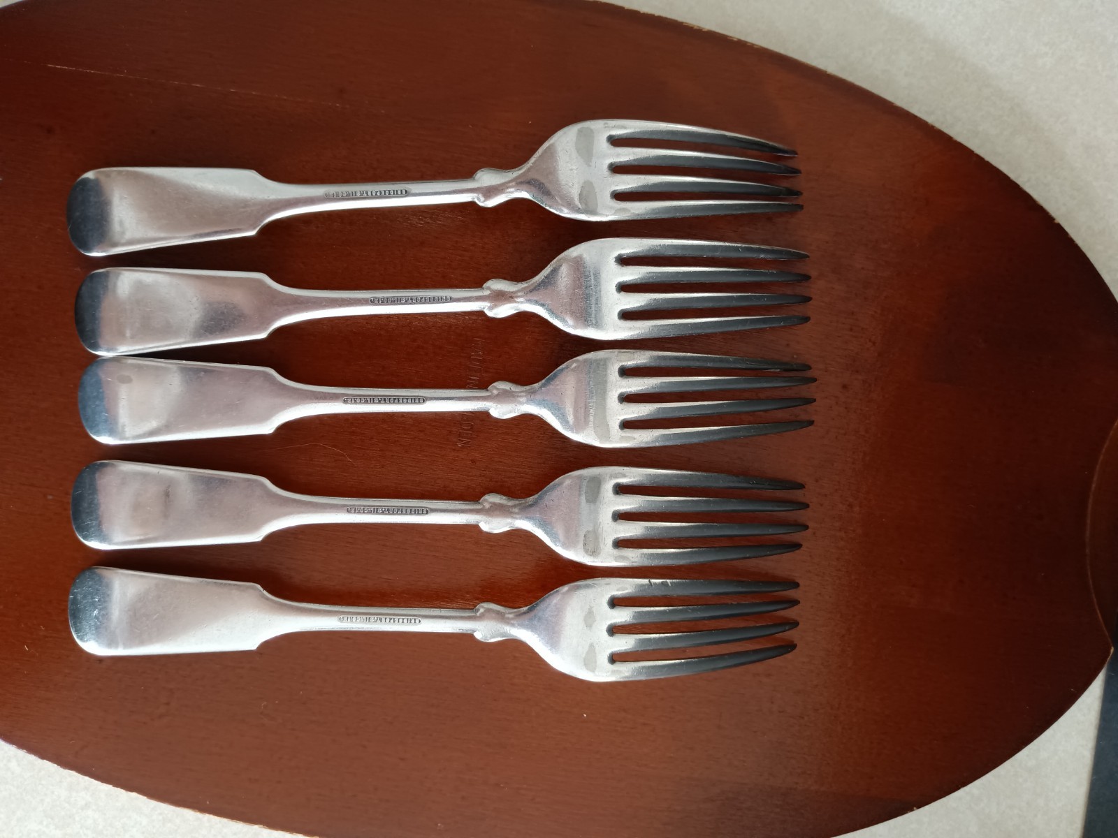 Bridgeport Silver Co Dinner Forks Silverplate Set of 5 Colonial Style