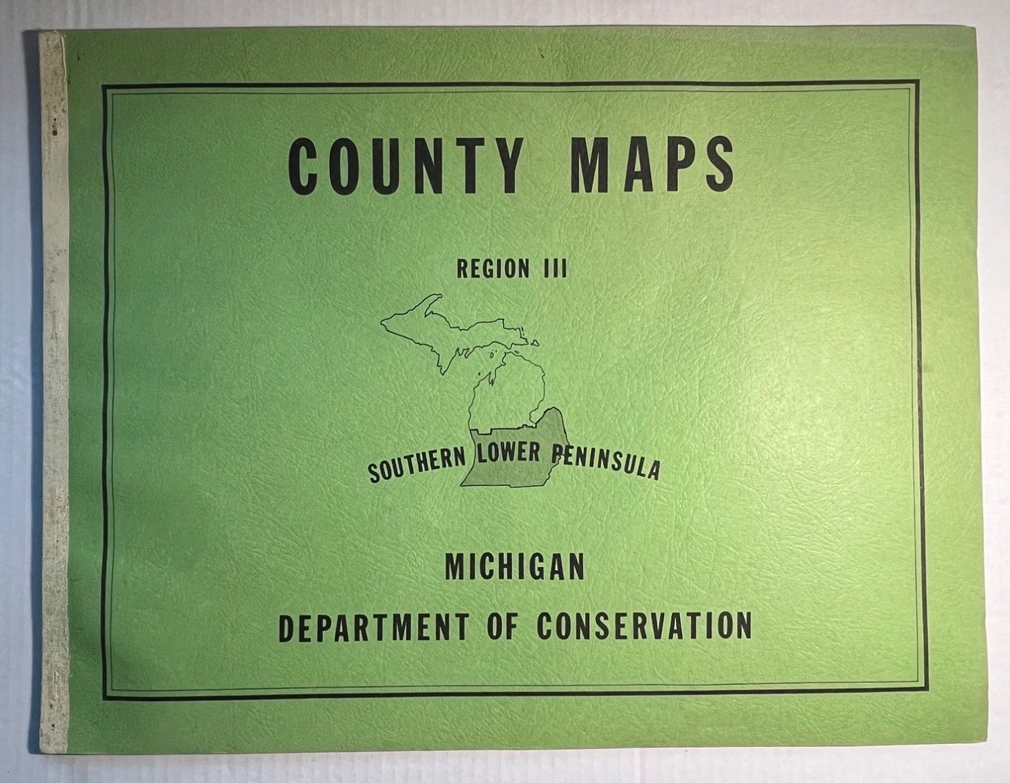 Vtg Maps Book Michigan County Conservation Southern Lower Peninsula 1960’s