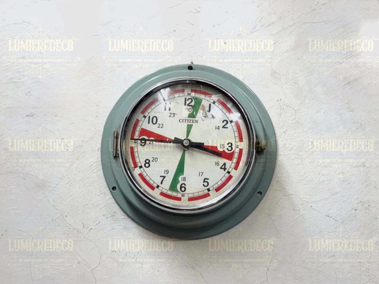 Vintage Citizen Electric Wall Clock – Industrial 24-Hour Retro Factory Style