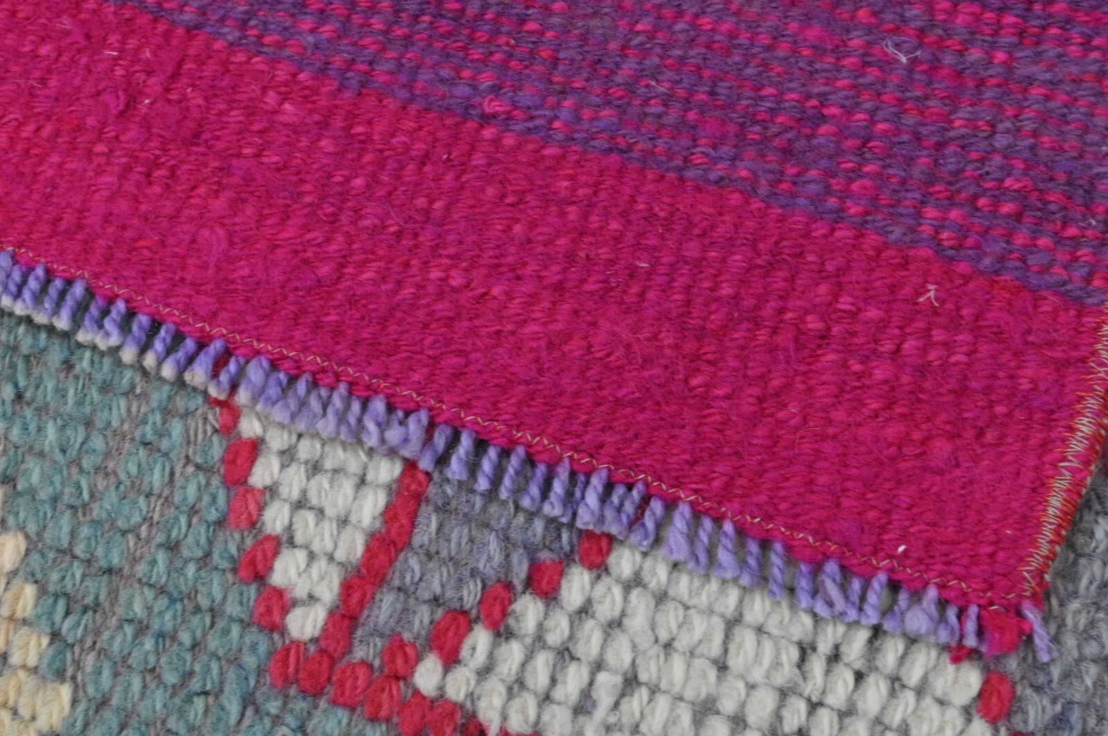 Vintage Turkish Runner Rug 3x11ft Wool Anatolian Handmade Hallway Oushak PINK