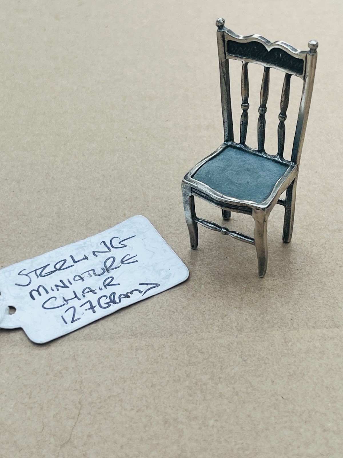 Beautiful Vintage Sterling Silver Miniature Chair 12.7 Grams