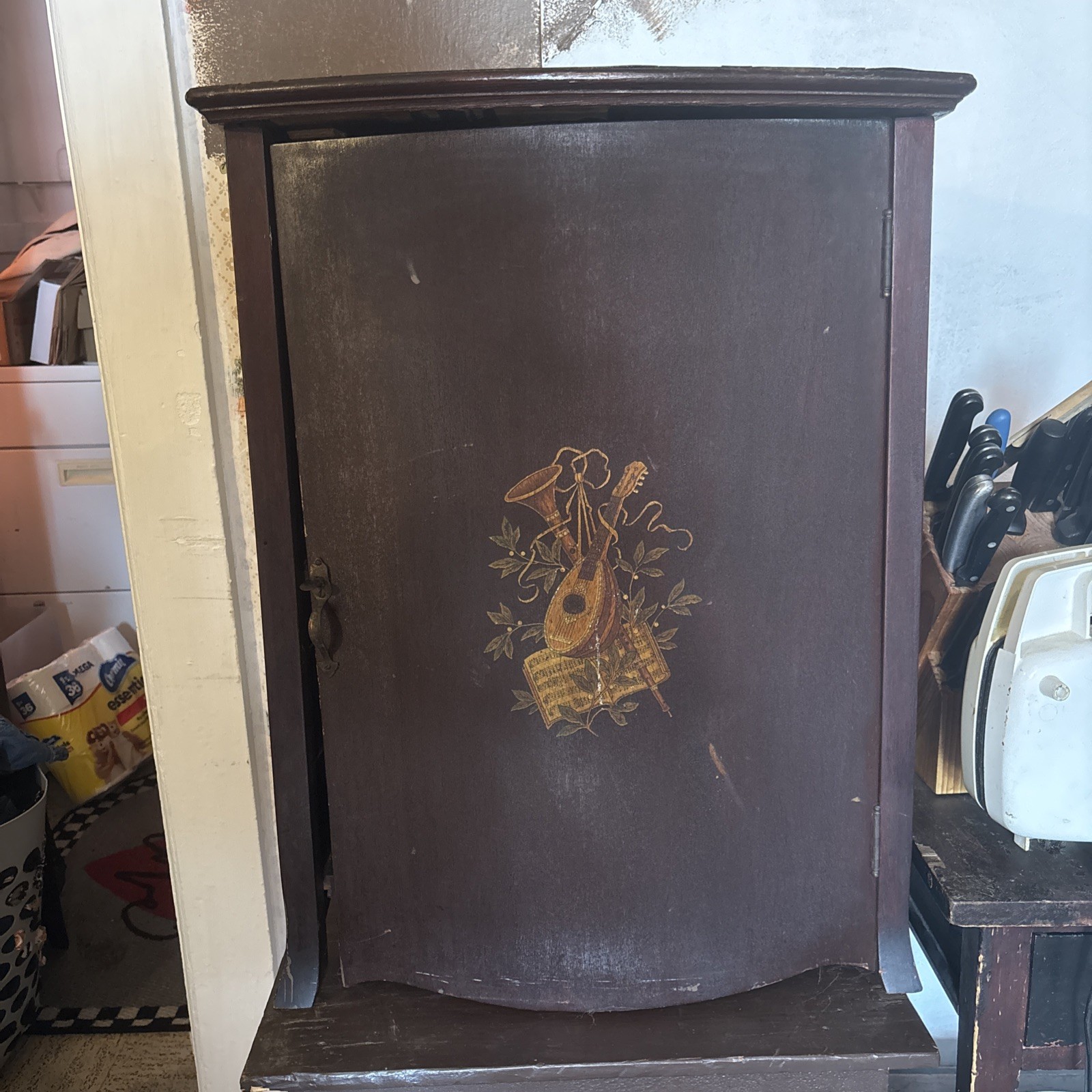 Antique Mahogany Music Cabinet