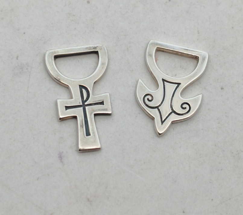 James Avery Sterling Silver Bookmark Cross & Dove Ends Only, No Ribbon