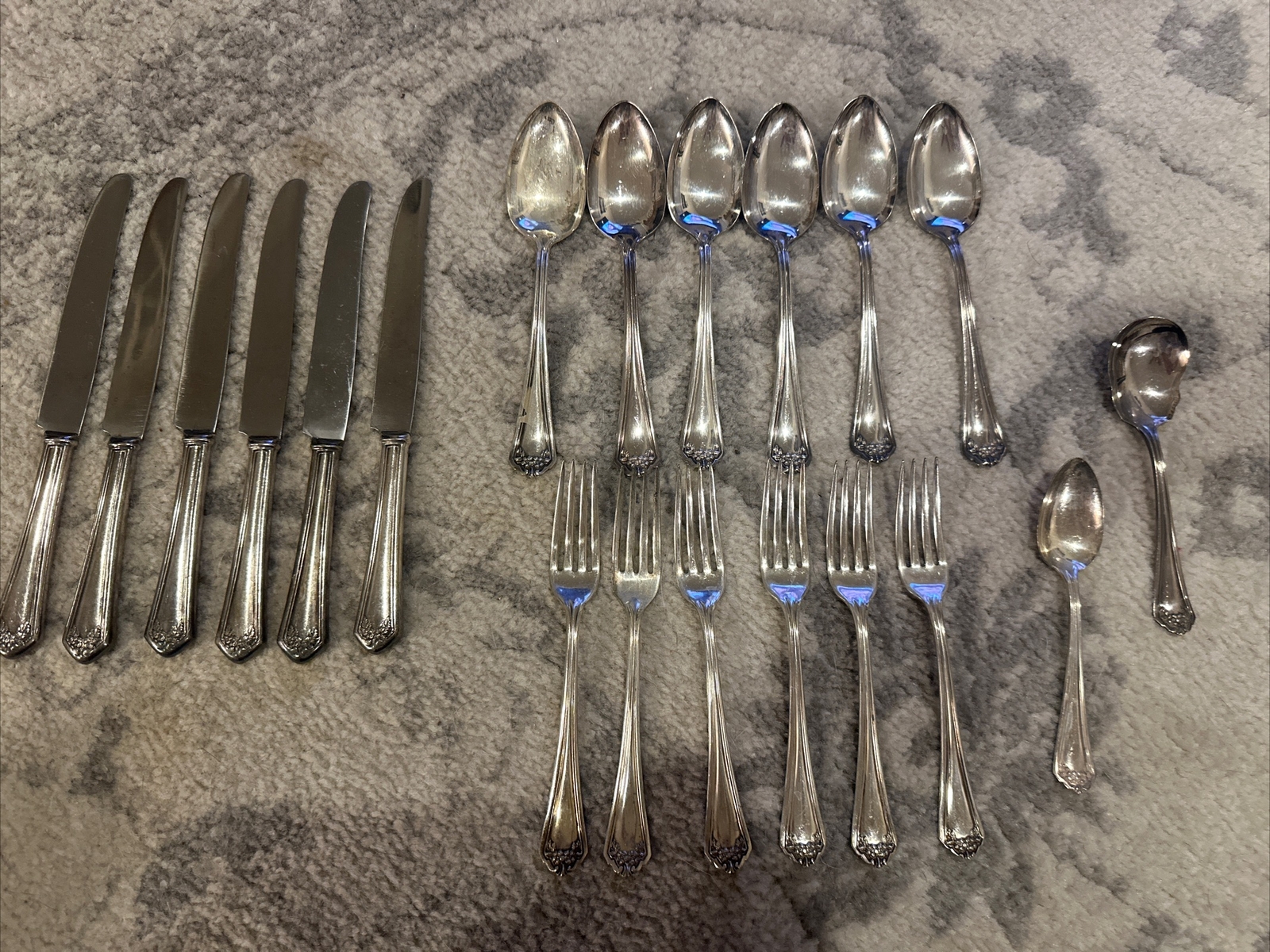 20 Pcs Vintage Winthrop Silverplate Flatware Set Art Nouveau