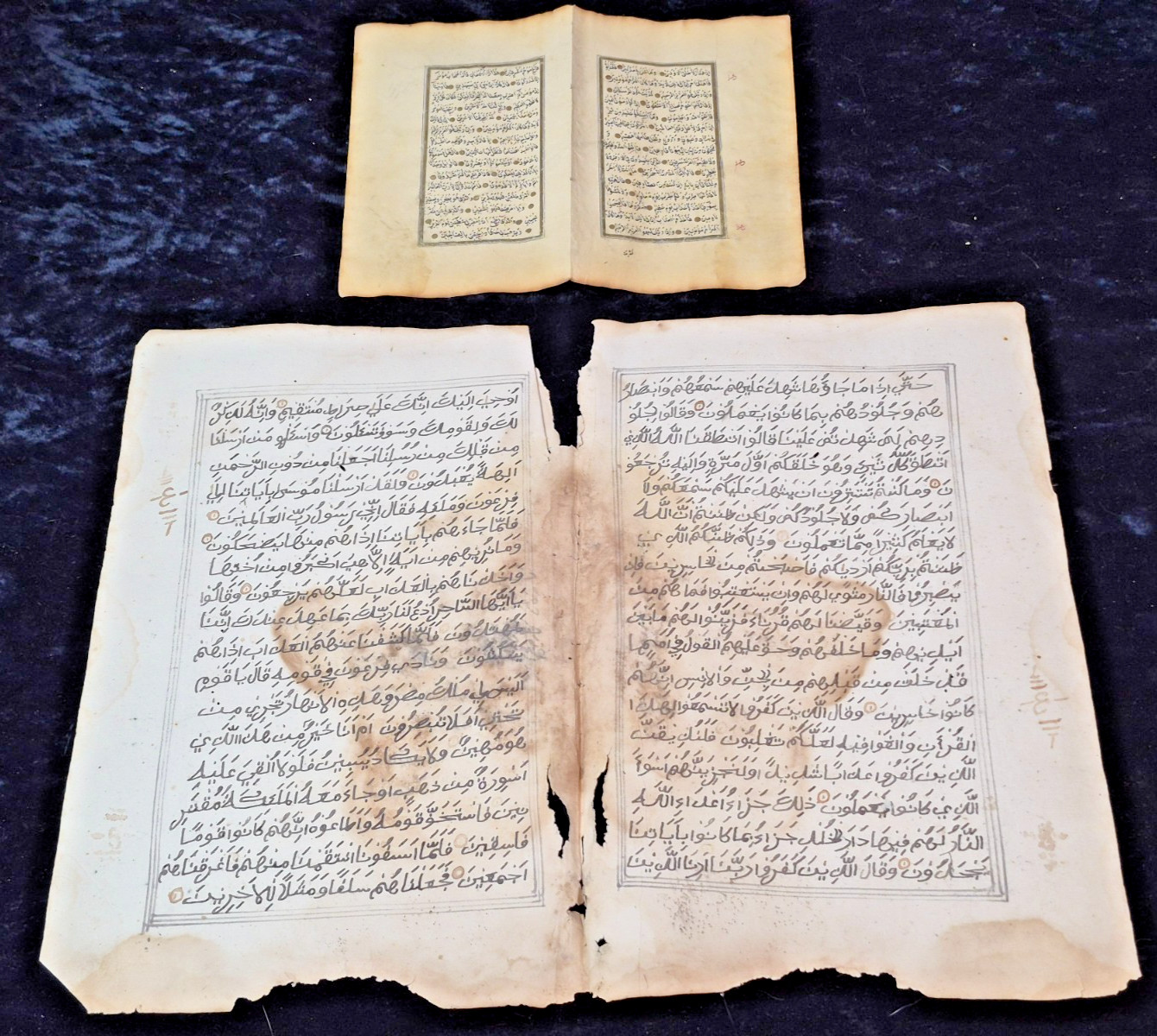 Very Old & Large Antique Hand Written Manuscript Koran pages from Philippines