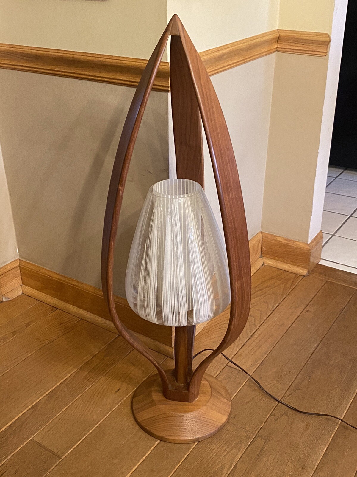 Vintage Teak Bentwood Floor Lamp Mid Century Modern