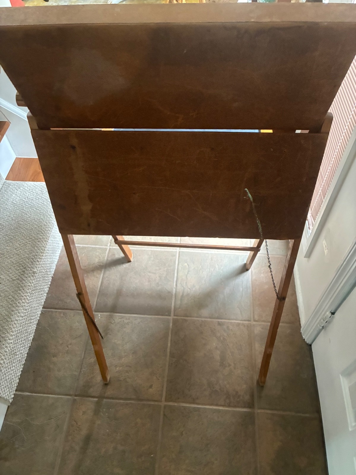 Antique Slate Chalk Board & Scroll Desk Teaching Aid Folding ~ Western New York