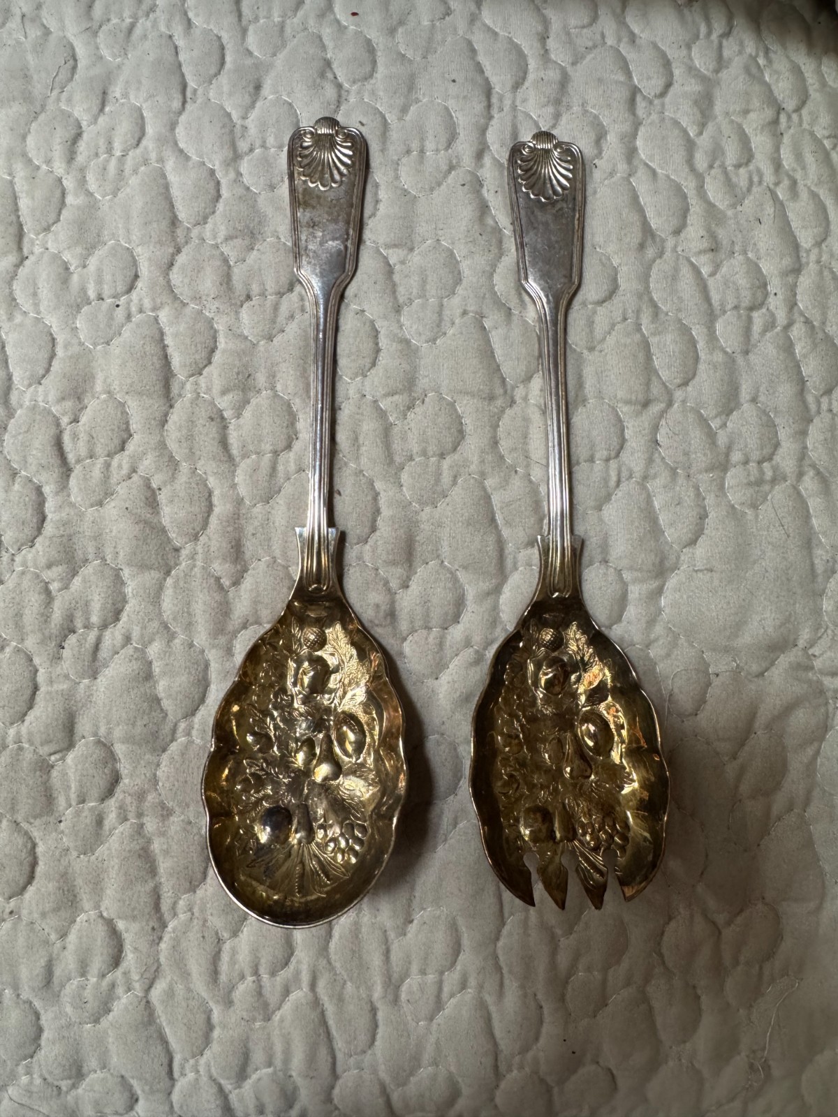 Vintage William Adams Sheffield England EPNS Silverplate Salad Serving Set