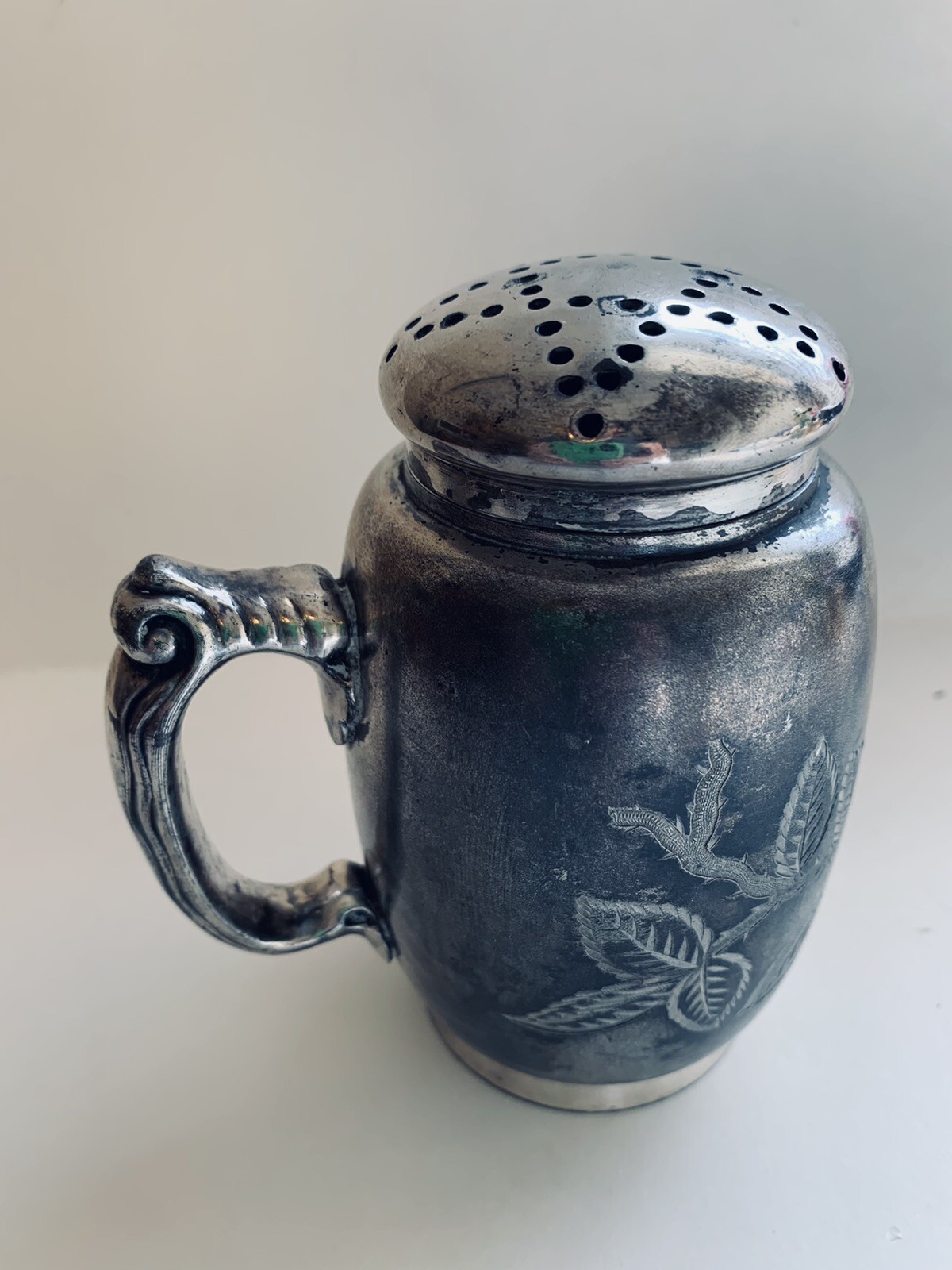 Rockford Silver P Co. Quadruple Sugar Shaker W/Lid Hand Numbered Vintage