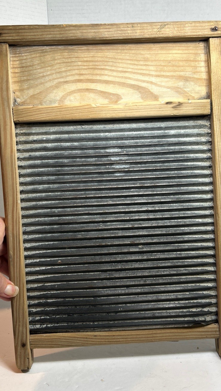Antique Country Primitive Wood And Metal Washboard Farmhouse Rustic Original