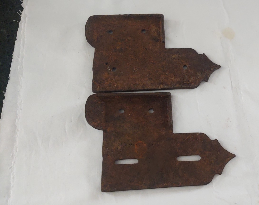 Matched pair Antique hardware B & G Trenton N.J. Cast Iron Plaque Sign