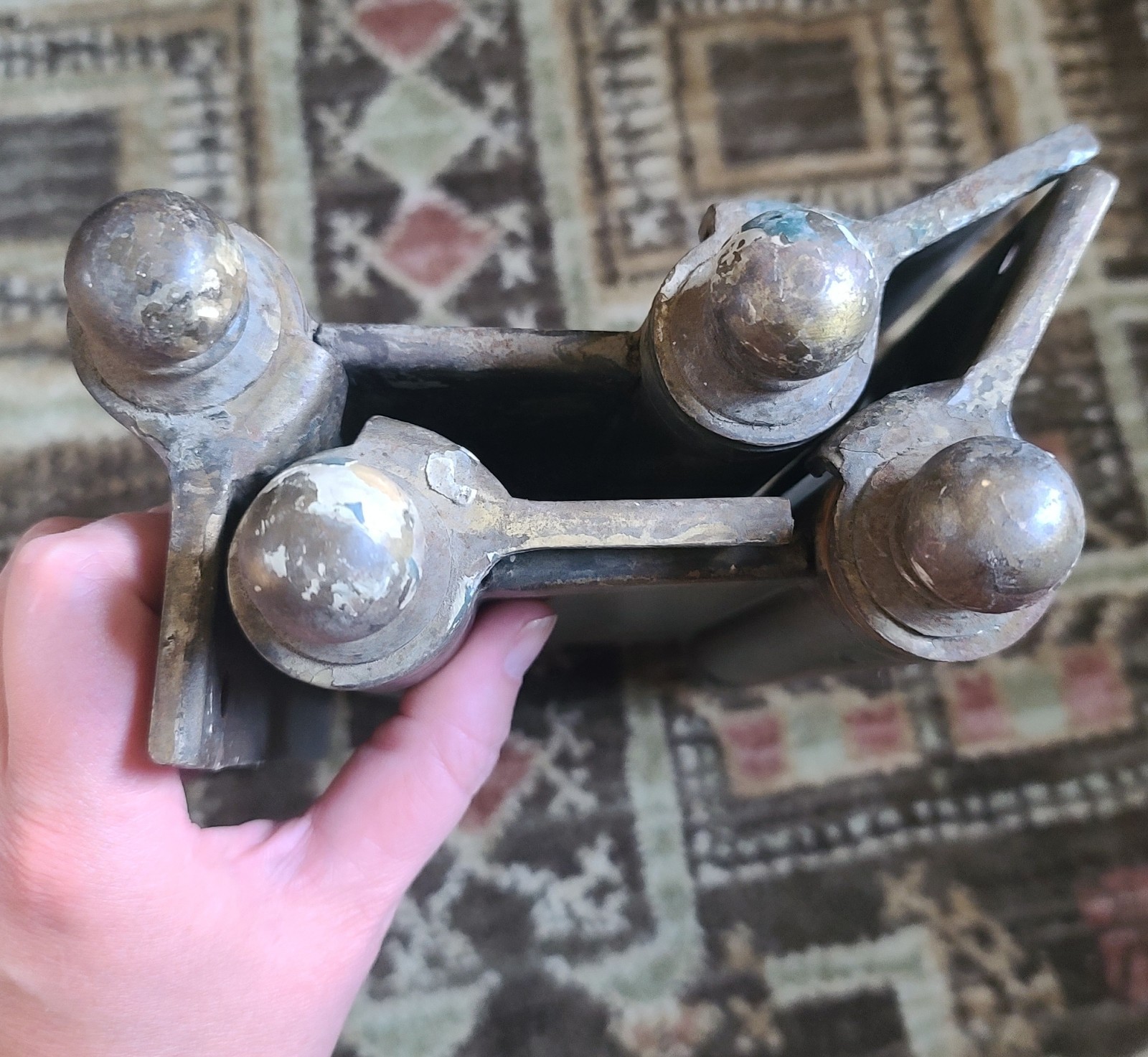 2 Vintage Chicago Triplex Door Hinges 8″ Architectural Salvage Heavy-Duty Brass