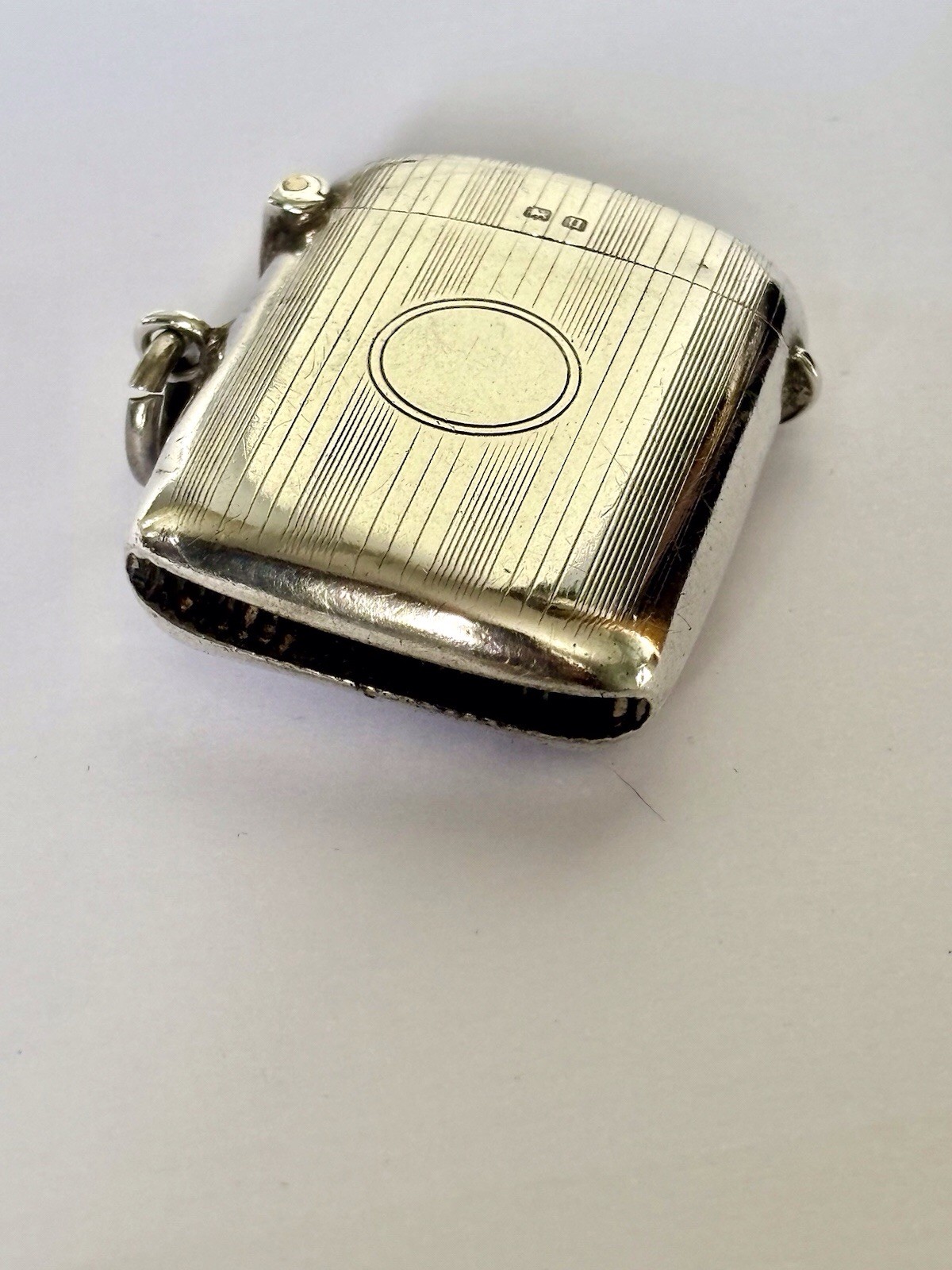 Antique George V Silver Vesta Case WILLIAM HAIR HASELER Birmingham 1919
