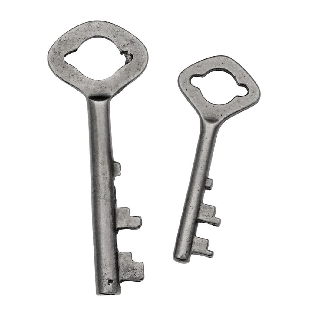 GERMAN Padlock Keys c.1920’s-1930’s 1⅞” & 2⅜” – Antique Key x 2 – ref.k778