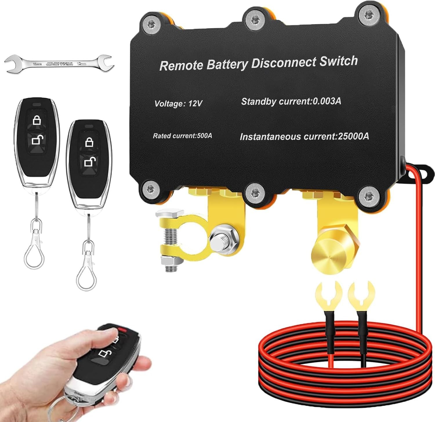 12V 500A Kill Switch for Car,500A Remote Battery Disconnect Switch for Truck-Aut