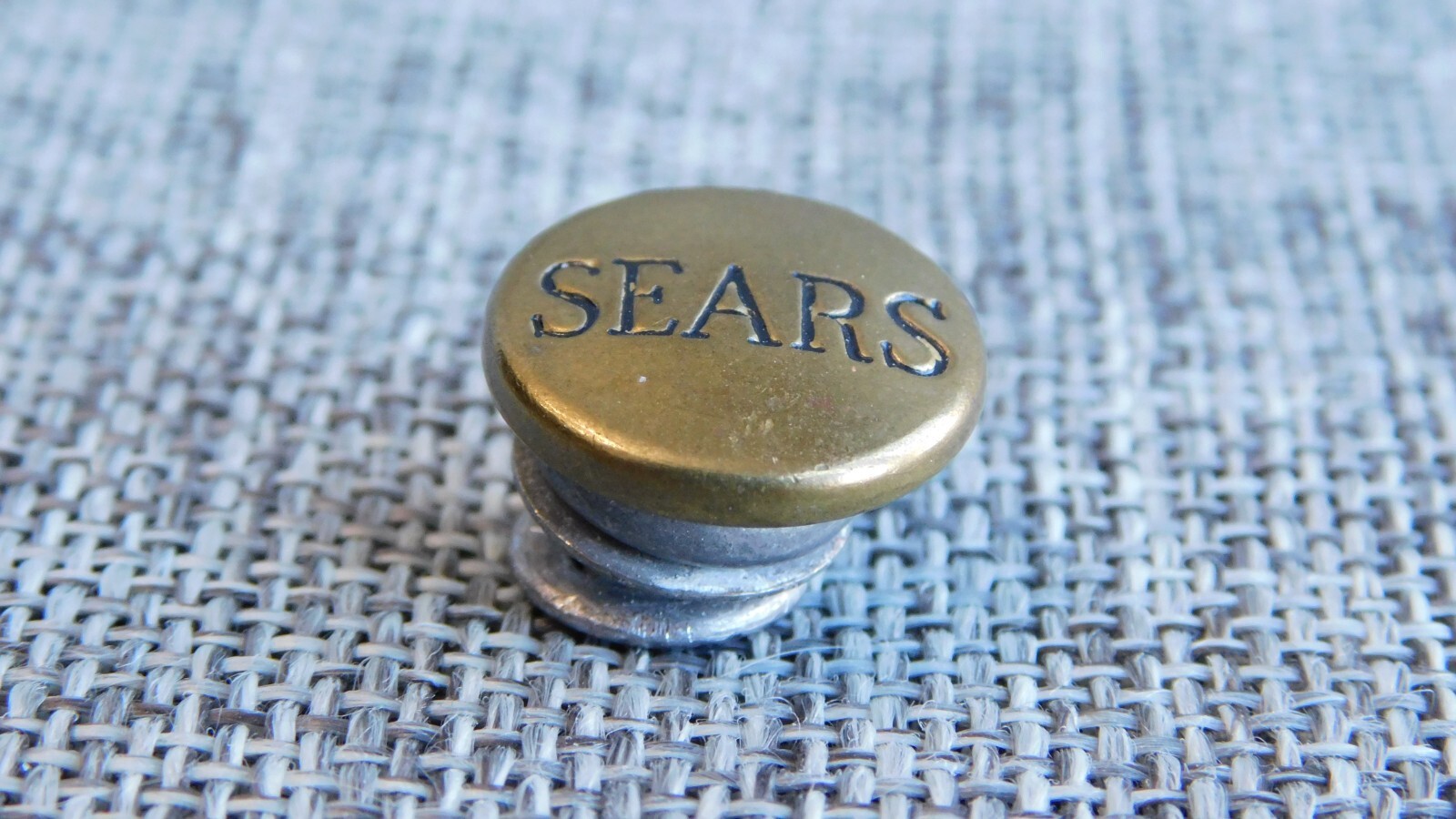 Antique Vtg Uniform Work Stud Button SEars Aprx: 5/8″ #213-B