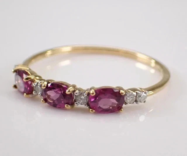 2.30 Ct Oval Cut Lab Created Red Ruby Wedding Band Ring 14K Yellow Gold Plated