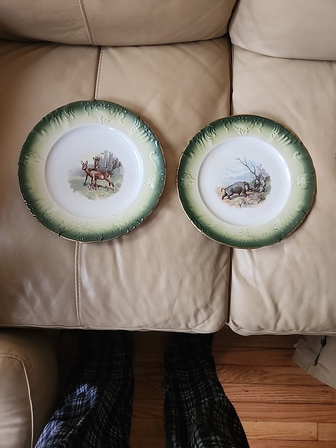 Two 10 Inches Plates Antique From 19 Th Century Marca Belle China