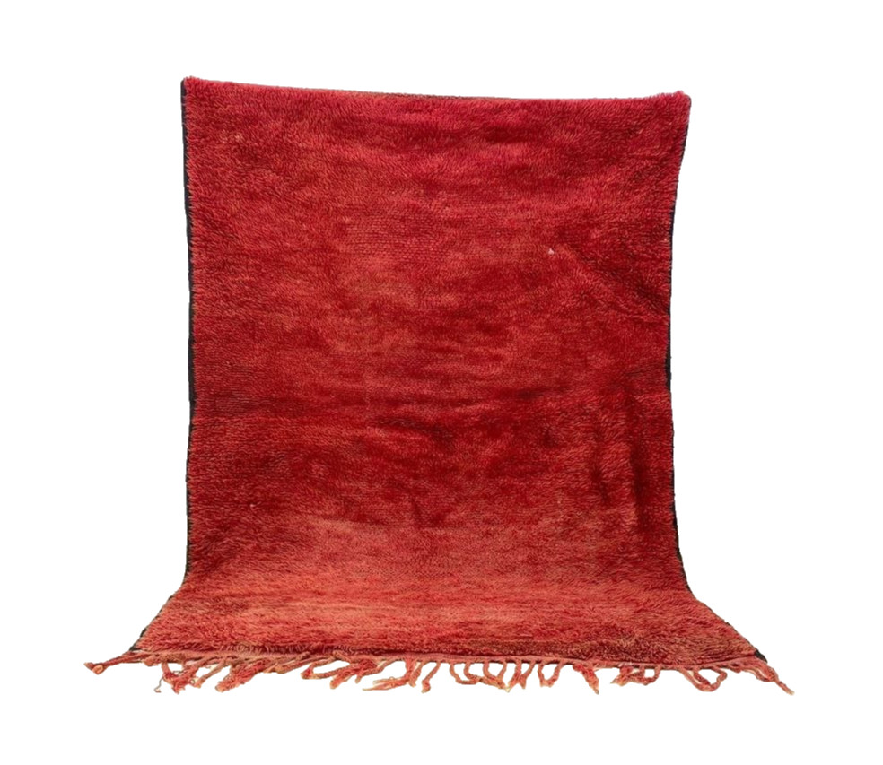 Moroccan Vintage Berber Red Wool Rug, Unique Abstract Home Decor Rug 4’1×5’7 ft
